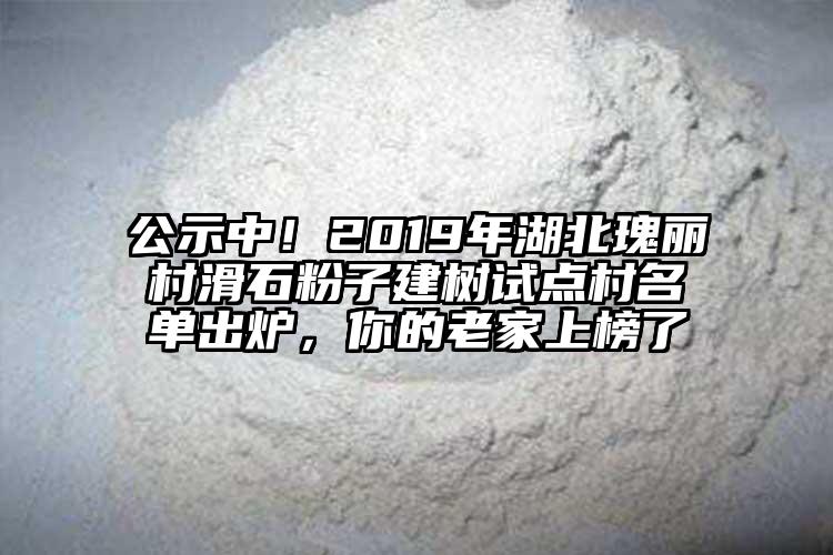 公示中！2019年湖北瑰麗村滑石粉子建樹試點村名單出爐，你的老家上榜了